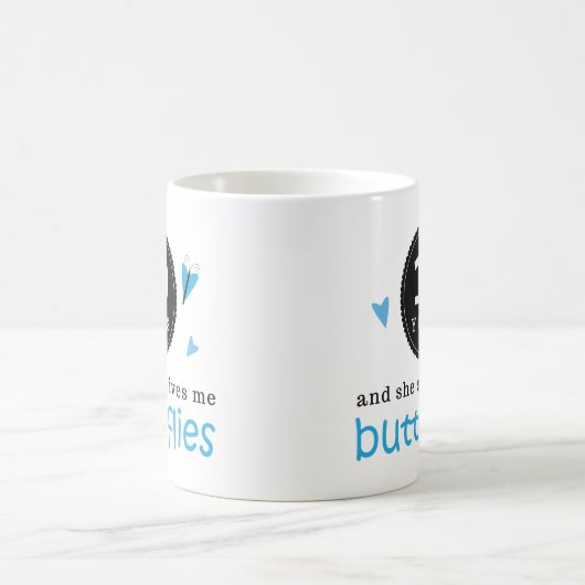 第10結婚記念日の蝶のためのギフト コーヒーマグカップ (中央)