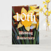 第10結婚記念日カード-ラッパスイセン カード (黄色い花)