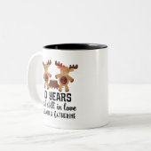 第10記念日のパーソナライズなカップルマグのギフト ツートーンマグカップ (正面左)