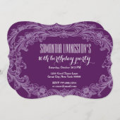 第10誕生会のテンプレートの紫色のヴィンテージV06 招待状 (正面/裏面)