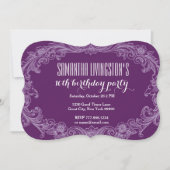 第10誕生会のテンプレートの紫色のヴィンテージV06 招待状 (正面)