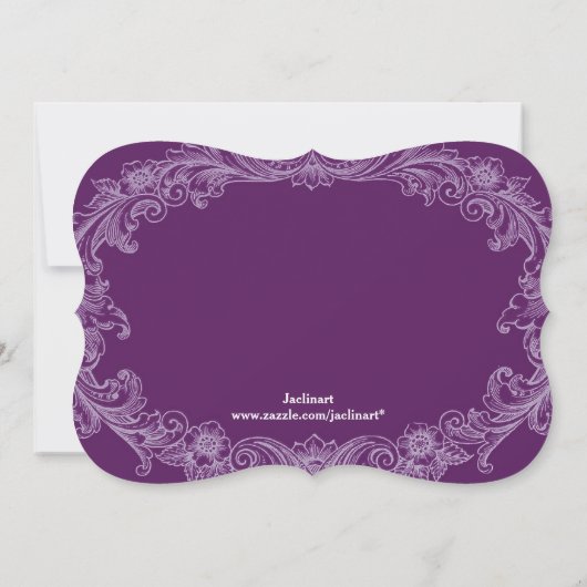 第10誕生会のテンプレートの紫色のヴィンテージV06 招待状 (裏面)