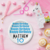 第10誕生会のパーソナライズな紙皿 ペーパープレート (パーティー)