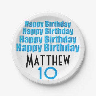 第10誕生会のパーソナライズな紙皿 ペーパープレート