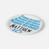 第10誕生会のパーソナライズな紙皿 ペーパープレート (アングル)