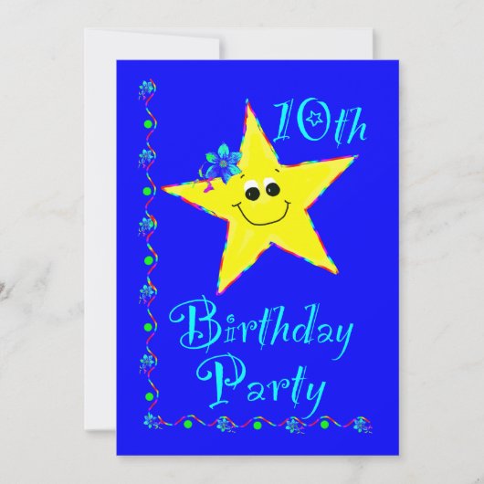 第10誕生会の星の招待状 招待状 (正面)