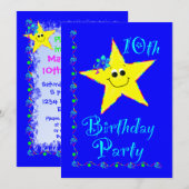 第10誕生会の星の招待状 招待状 (正面/裏面)