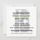 第10誕生会の黒の緑の白はV10Aを主演します 招待状 (裏面)