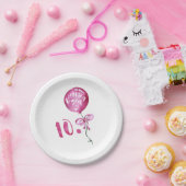 第10誕生日の女の子、記念日の女の子のギフト ペーパープレート (パーティー)