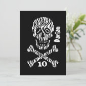 第10誕生日または任意の年のスカルとクロスボーンJ10 招待状 (スタンド正面)