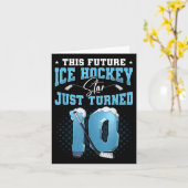 第10誕生日アイスホッケー カード (黄色い花)