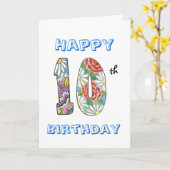 第10誕生日カード カード (黄色い花)