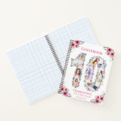 第10誕生日ガール写真ピンク花のゲストブック ノートブック (内部)