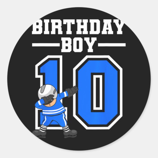 第10誕生日ギフト10ヴィンテージホッケー誕生日10 ラウンドシール (正面)