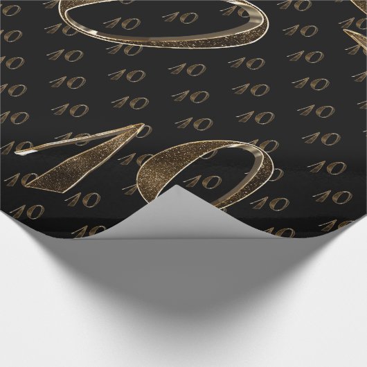 第10誕生日ス結婚チン記念エレガント金ゴールド ラッピングペーパー (角)