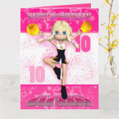 第10誕生日チアリーダー踊りスターズインブレンド カード (黄色い花)