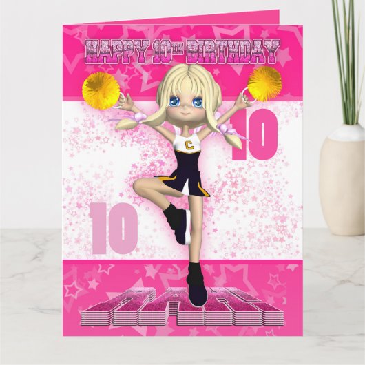 第10誕生日チアリーダー踊りスターズインブレンド カード (正面)