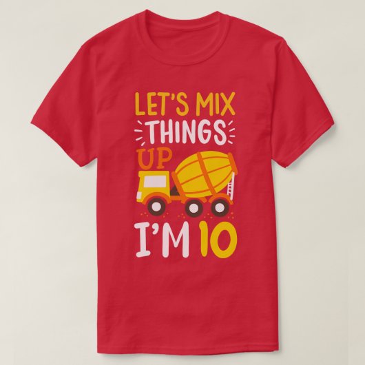 第10誕生日トラック運搬車 Tシャツ (デザイン正面)
