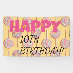 第10誕生日バナーおめでとう子供へ! 横断幕