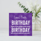 第10誕生日パープルスターズ名前をカスタムするV03 招待状 (スタンド正面)