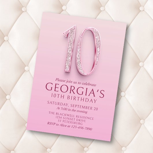 第10誕生日ピンクダイヤモンド 招待状