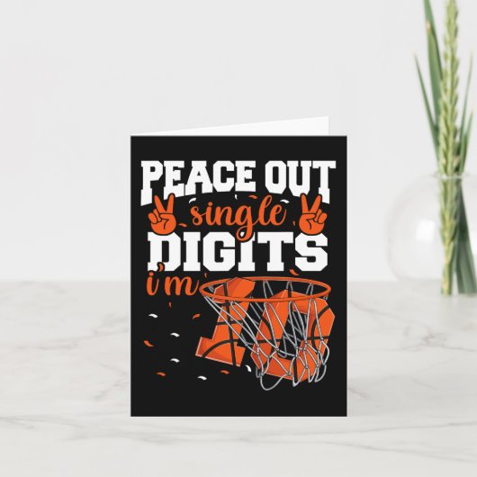 第10誕生日ボーイズバスケットボールピース独身のアウトDi カード (正面)