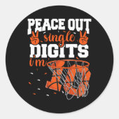 第10誕生日ボーイズバスケットボールピース独身のアウトDi ラウンドシール (正面)