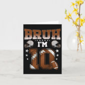 第10誕生日ボーイフットボール選手ブルーIm 10年 カード (黄色い花)