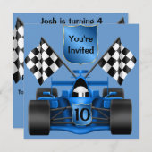 第10誕生日レースカー招待状 招待状 (正面/裏面)