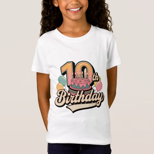 第10誕生日ヴィンテージ女子Tシャツ Tシャツ (正面)