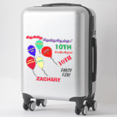 第10誕生日吹き出しビパーソナライズされたニル シール (スーツケース)