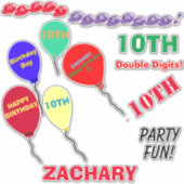 第10誕生日吹き出しビパーソナライズされたニル シール (正面)