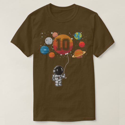 第10誕生日宇宙飛行士ラバープラネット10歳 Tシャツ (デザイン正面)