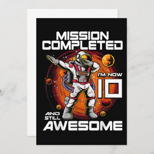 第10誕生日宇宙飛行士10歳宇宙空間B 招待状 (正面/裏面)