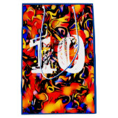 第10誕生日抽象芸術芸術少年 ミディアムペーパーバッグ (正面)