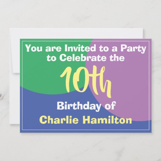 第10誕生日招待状 (正面)