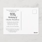 第10誕生日招待状（写真あり） ポストカード (裏面)