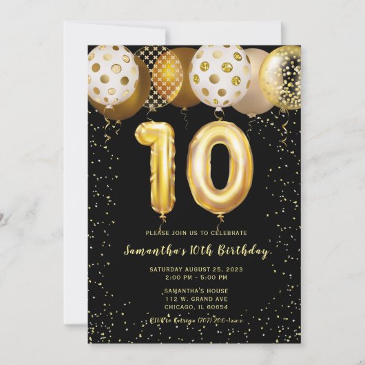 第10誕生日招待状 招待状 (正面)