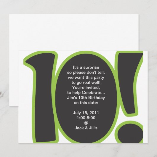 第10誕生日招待状 招待状 (正面/裏面)