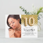 第10誕生日水玉模様ポートレート 招待状 (スタンド正面)