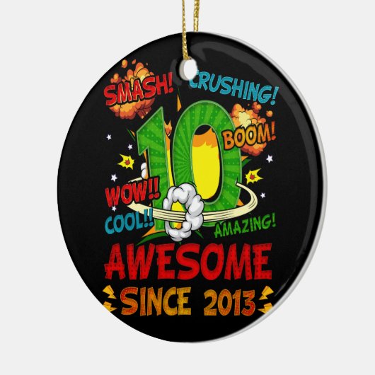 第10誕生日漫画スタイル2013 10素晴らしYe以降 セラミックオーナメント (左)