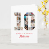 第10誕生日第10号写真コラージュパーソナライズされた カード (黄色い花)