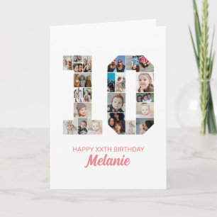 第10誕生日第10号写真コラージュパーソナライズされた カード