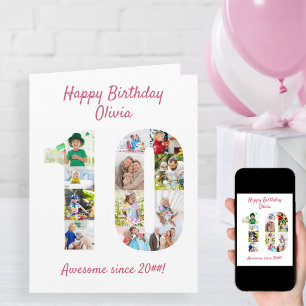 第10誕生日第10号写真コラージュ カード