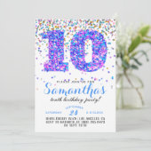 第10誕生日紙吹雪招待状 招待状 (スタンド正面)