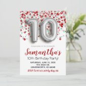 第10誕生日紙吹雪招待状 招待状 (スタンド正面)