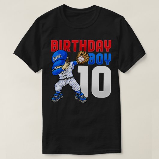 第10誕生日野球誕生日ボーイ Tシャツ (デザイン正面)