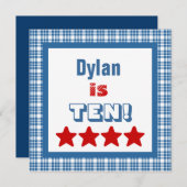 第10誕生日10年正方形枠 招待状 (正面/裏面)