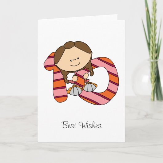 第10誕生日-挨拶状-女の子 カード (正面)