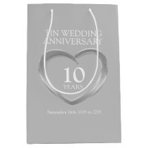 第10錫の結婚記念日の写真のギフトバッグ